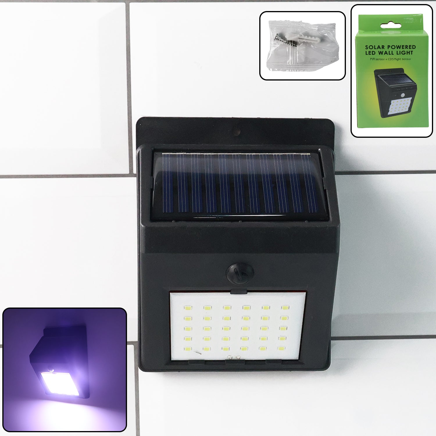 Motion Sense Solar LED Wall Light Motion Sense Solar LED Wall Light
